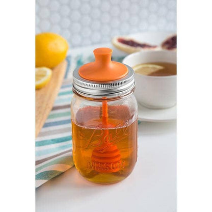 Jarware Honey Dipper Lid for Regular Mouth Mason Jar
