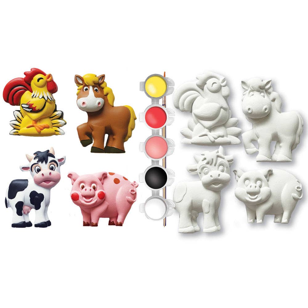 Old MacDonald's Farm - 4-Pack Plaster Magnets Paint Kit