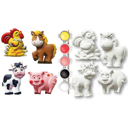 Old MacDonald's Farm - 4-Pack Plaster Magnets Paint Kit