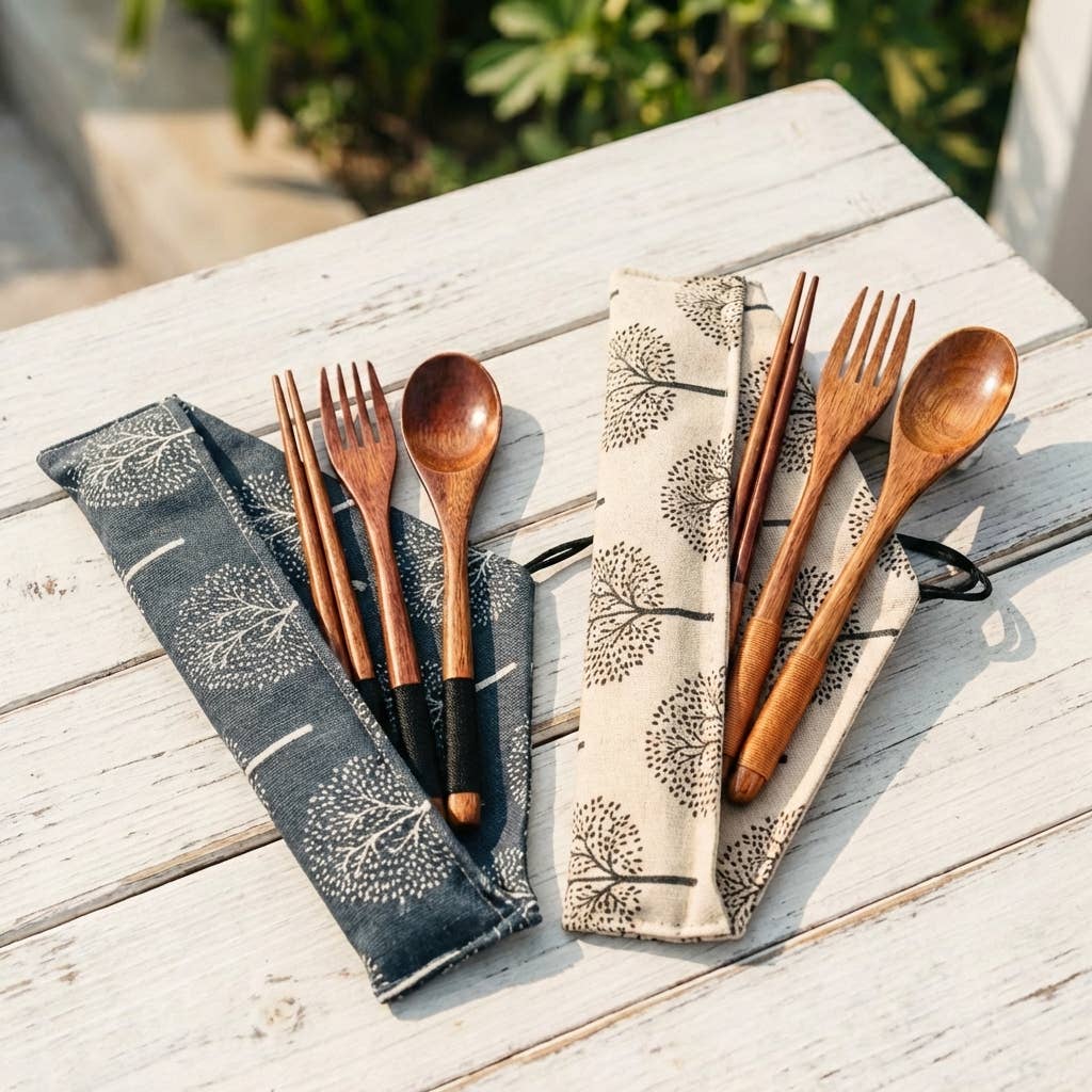 Coconut Utensil Cutlery Set | Faire Market Bestseller