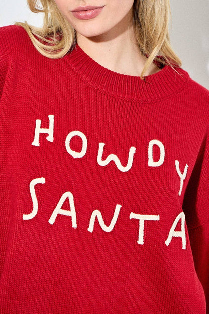 HOWDY SANTA INTARSIA  SWEATER