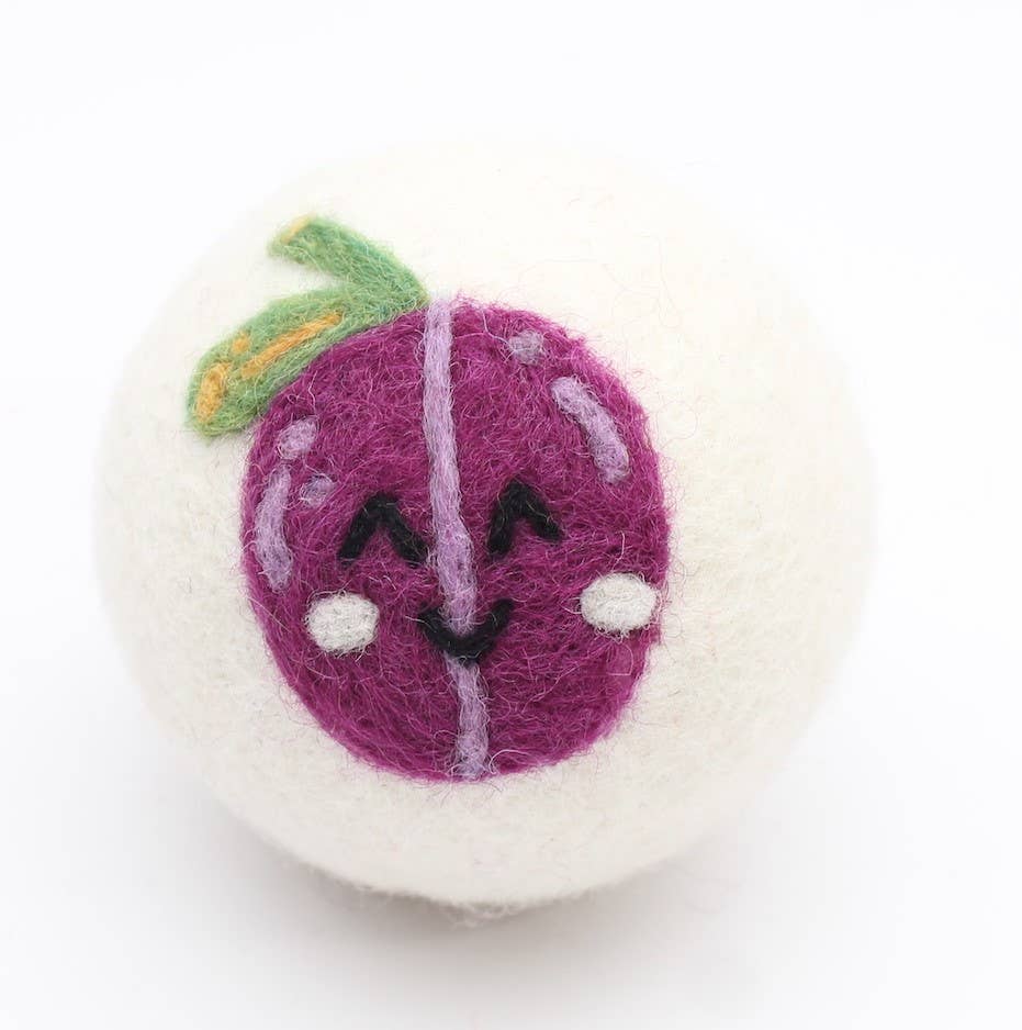 Fruits: Strawberry, Pear, Plum, Bananas... Wool Dryer Balls