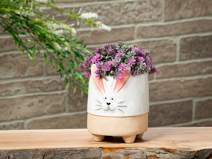 Lg Bunny w/Ears Planter-5.5"H-863