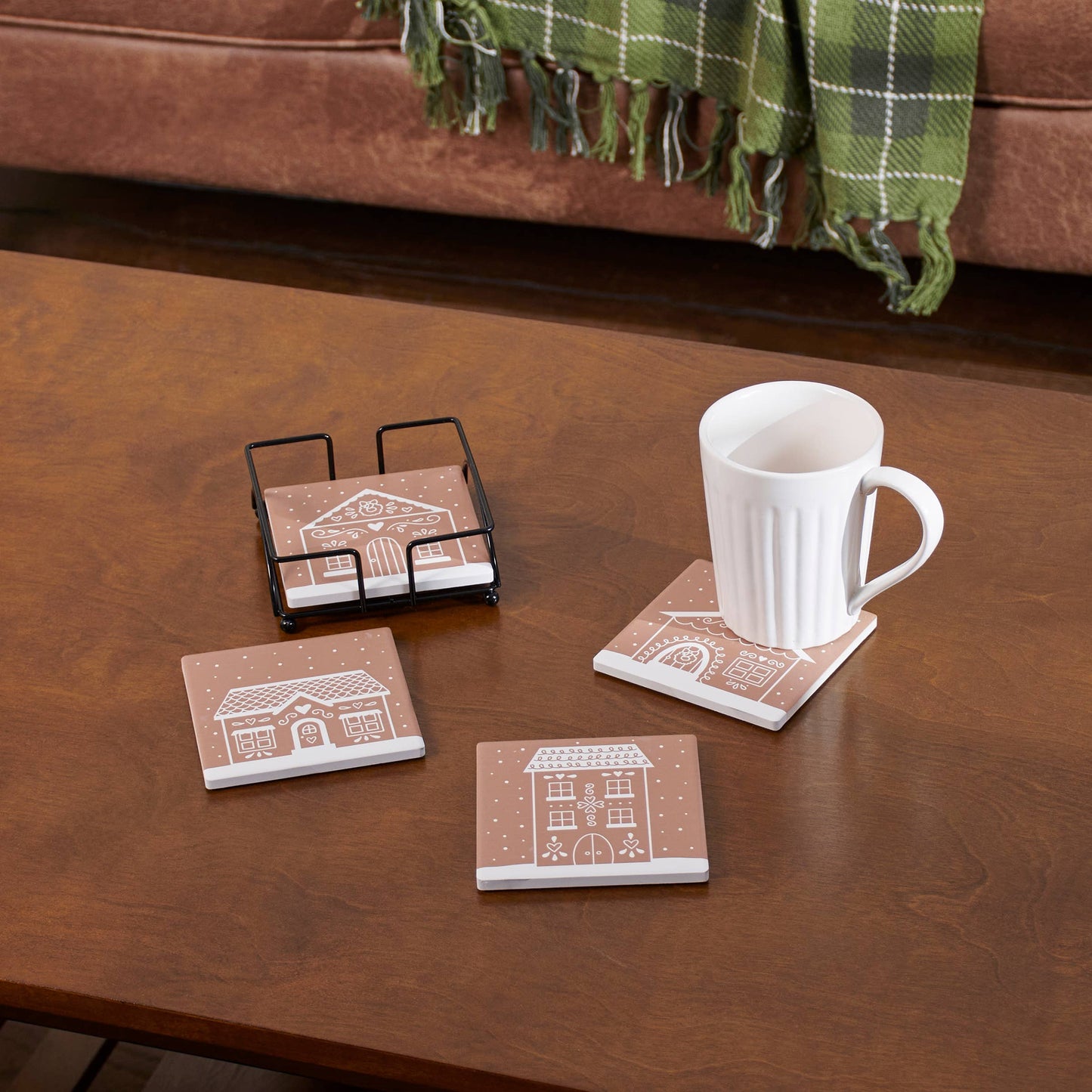 Gingerbread House Coaster Set