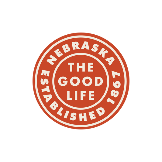 Nebraska The Good Life (Round) Sticker