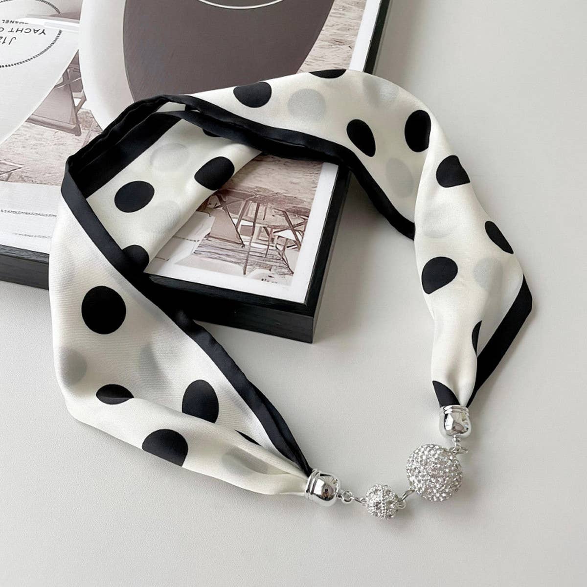 Magnetic Silk Scarf Necklace – Elegant Neck Wrap_CWASC0752