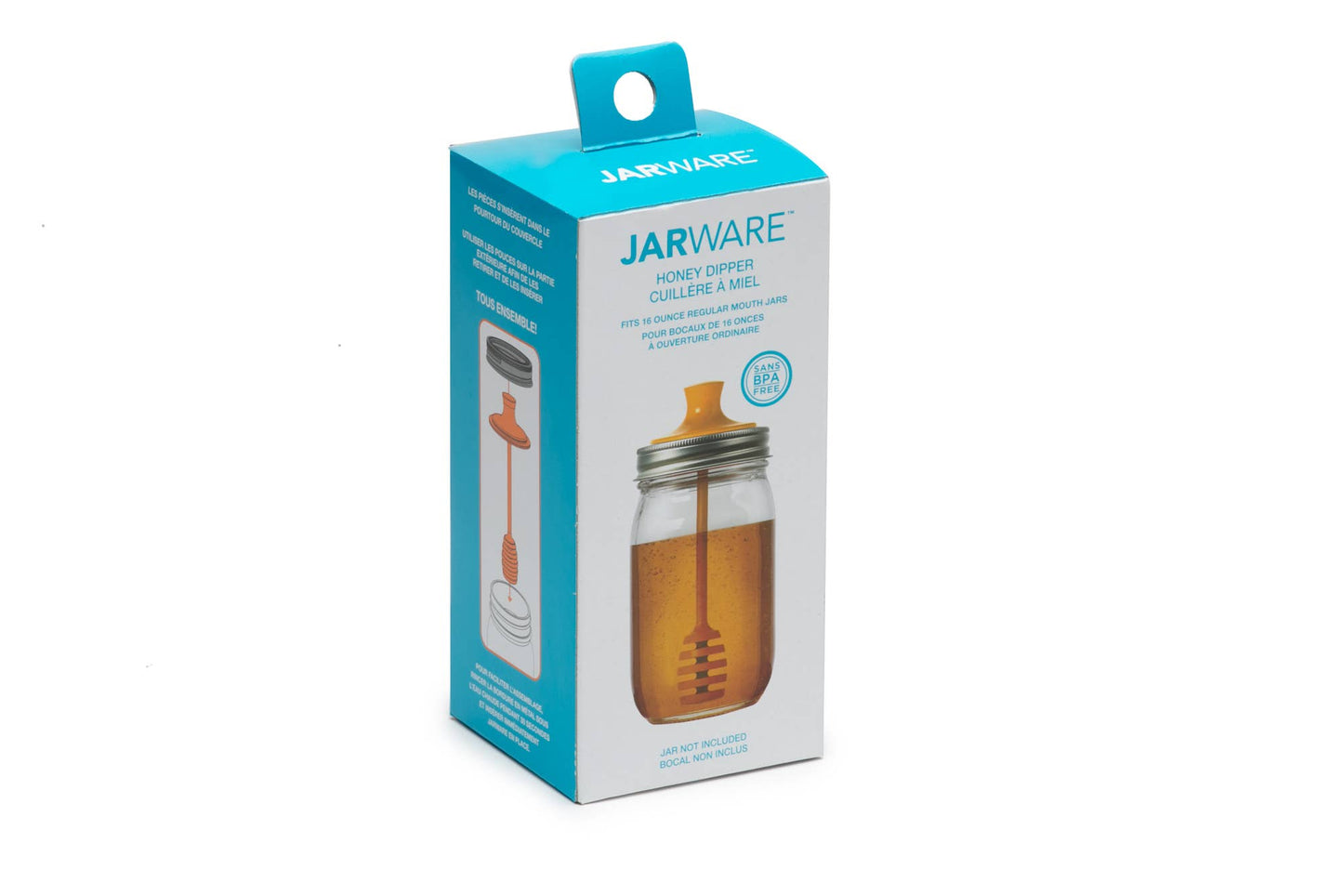 Jarware Honey Dipper Lid for Regular Mouth Mason Jar