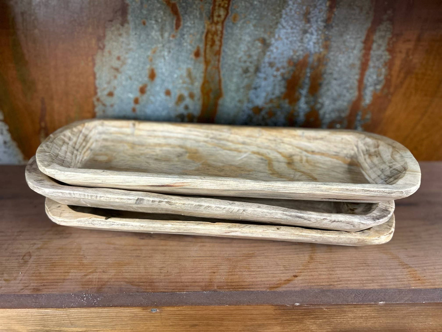 Medium Baguette Wooden Dough Bowl - unstained wood