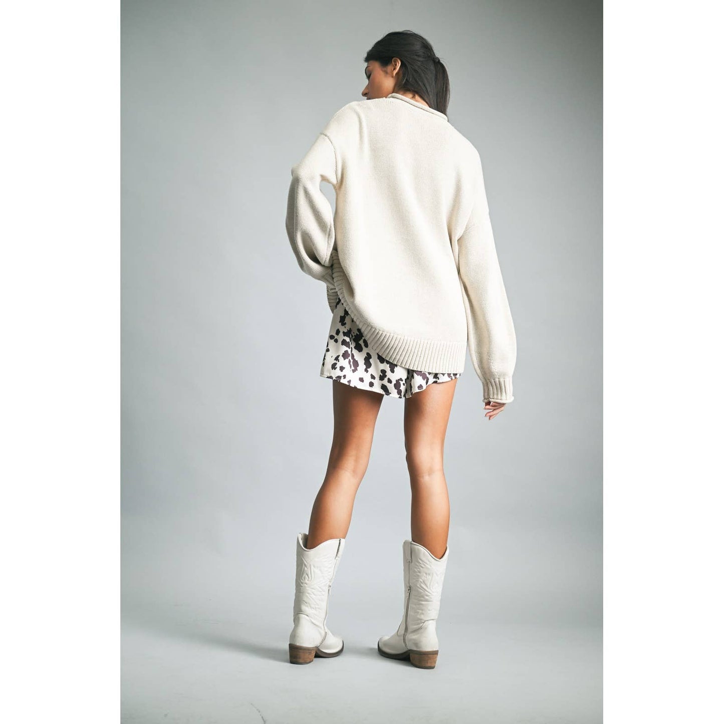 WESTERN DOG MOTIF PULLOVER SWEATER  / WL25-11547
