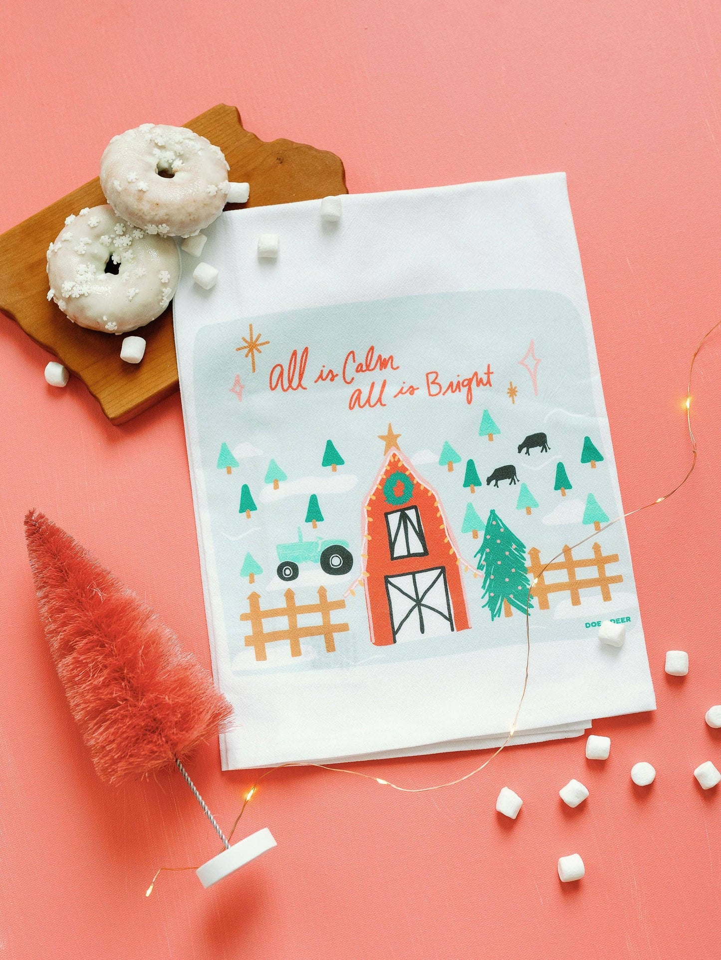 All is Calm - Christmas Kitchen Tea Towel