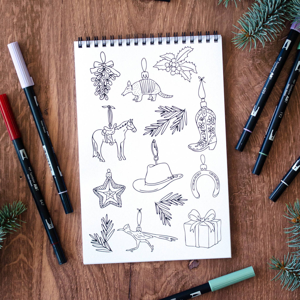 Antiquaria Cowboy Christmas Premium Coloring Book
