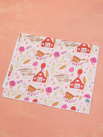 Happy Harvest Waffle Towel | Fall Tea Towel