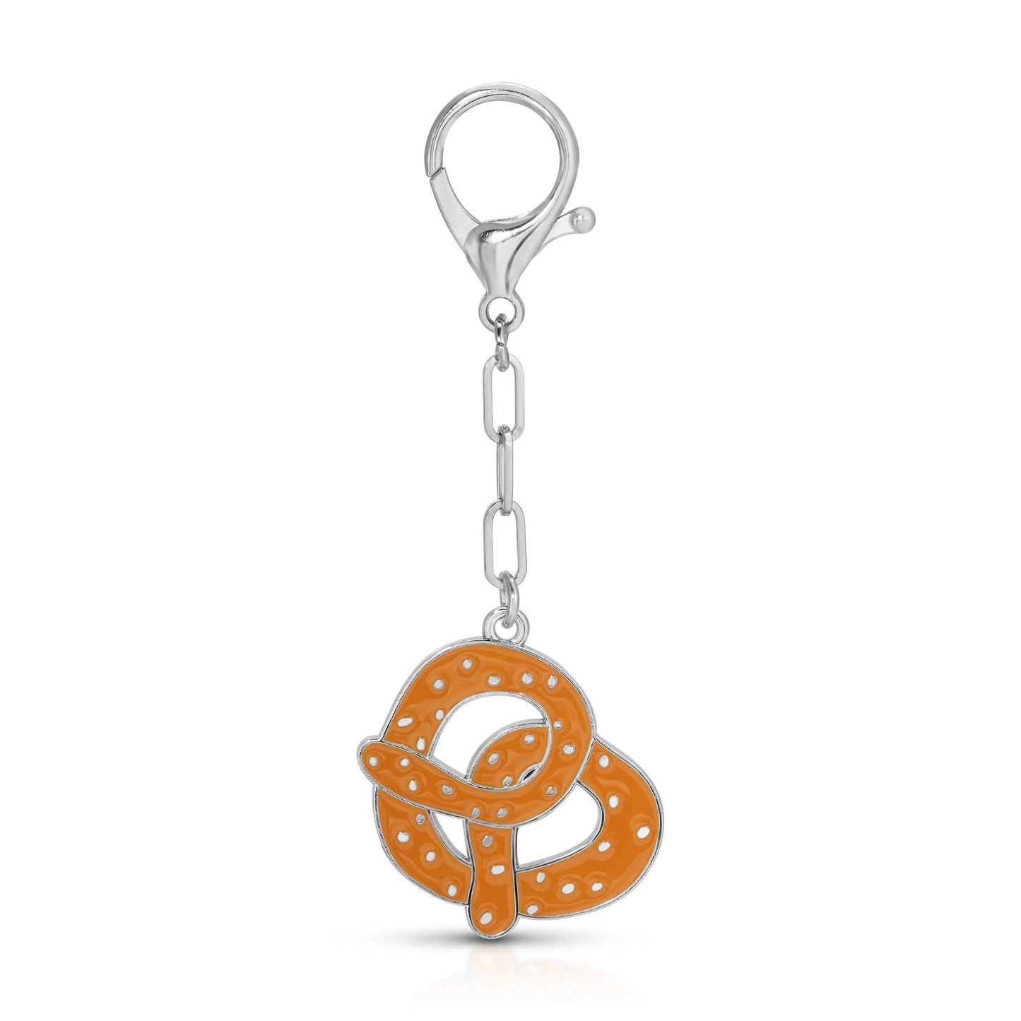 Enamel Bag Charm / keychain - Pretzel