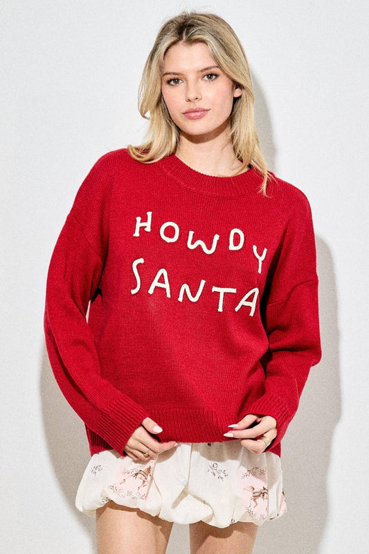 HOWDY SANTA INTARSIA  SWEATER