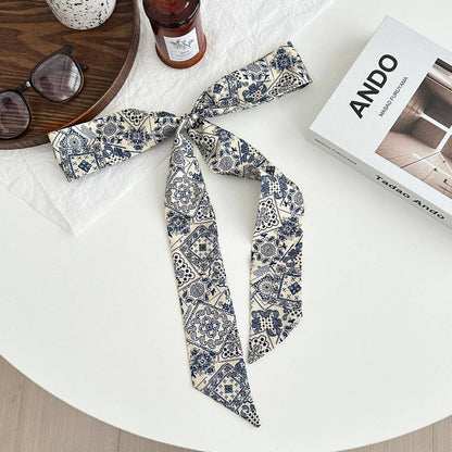 Long Polka Dot Paisley Scarf Bandana Wrap Tie_CWASC03025