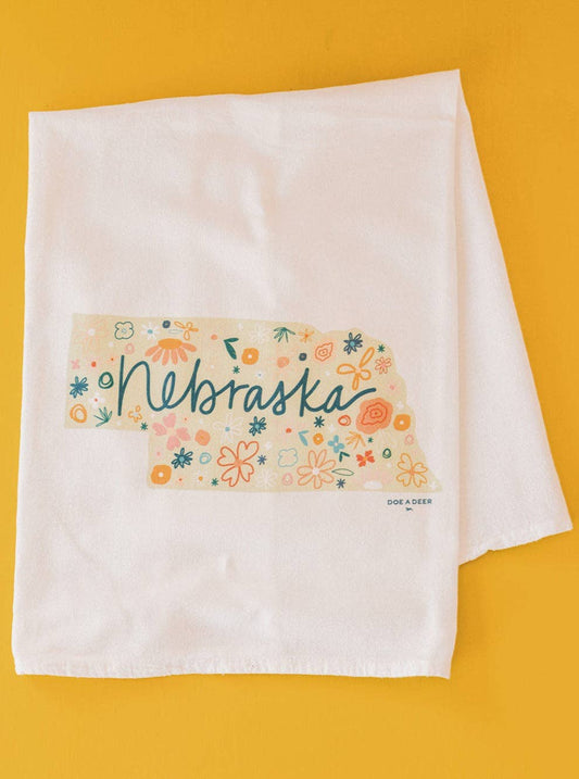 Nebraska Floral Kitchen Towel