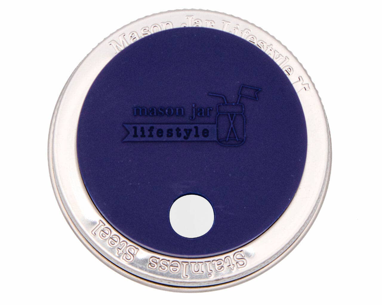 Silicone Straw Hole Tumbler w/ Stainless Steel Band for Jars