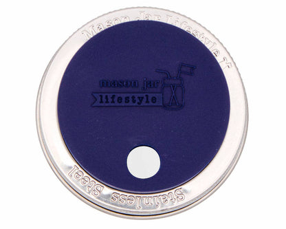 Silicone Straw Hole Tumbler w/ Stainless Steel Band for Jars