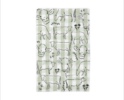 Cow Dairy Farmhouse Rustic Homestead Kitchen Towel Waffle