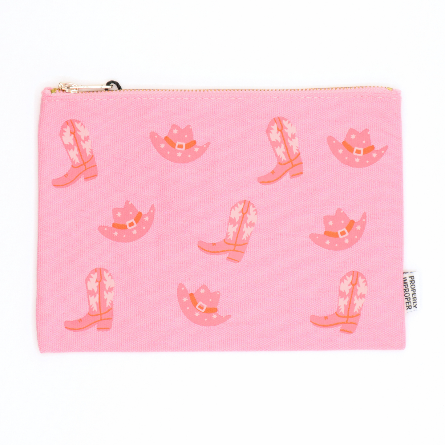 Canvas Pouch Cowgirl Boot and Hat