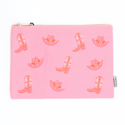 Canvas Pouch Cowgirl Boot and Hat