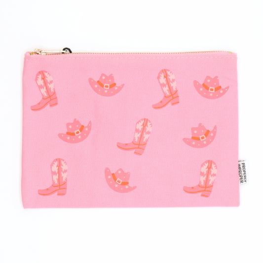 Canvas Pouch Cowgirl Boot and Hat