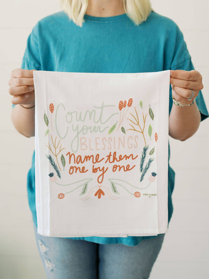 Count Your Blessings - Flour Sack Towel / Faith, Gift