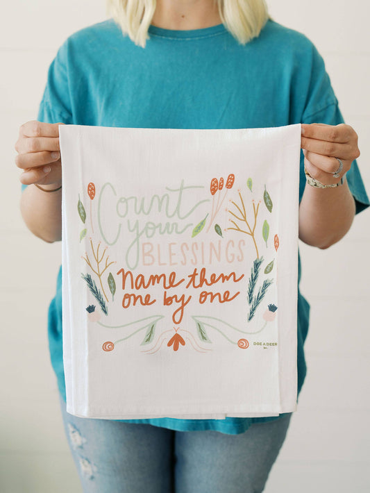 Count Your Blessings - Flour Sack Towel / Faith, Gift