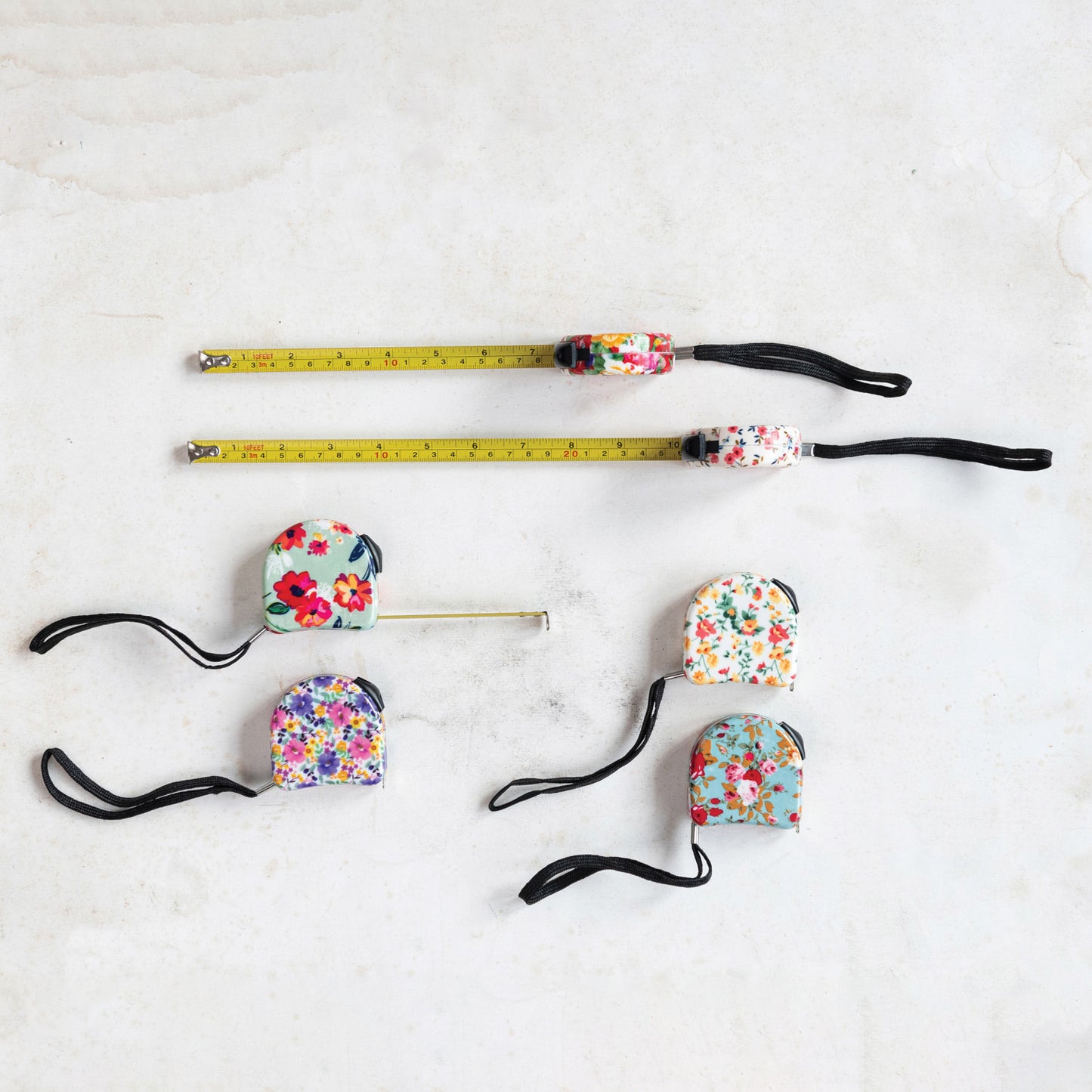 Tape Measure with Wrist Strap, 6 Styles (Each Measures 10 Feet)