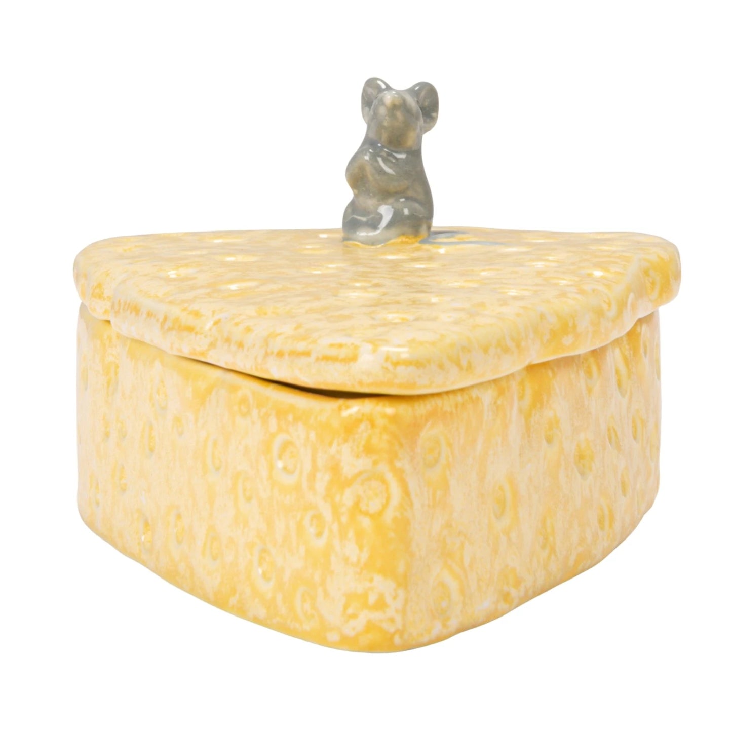 Cheese Shaped Container with Lid & 8 Appetizer Forks, Set of 9