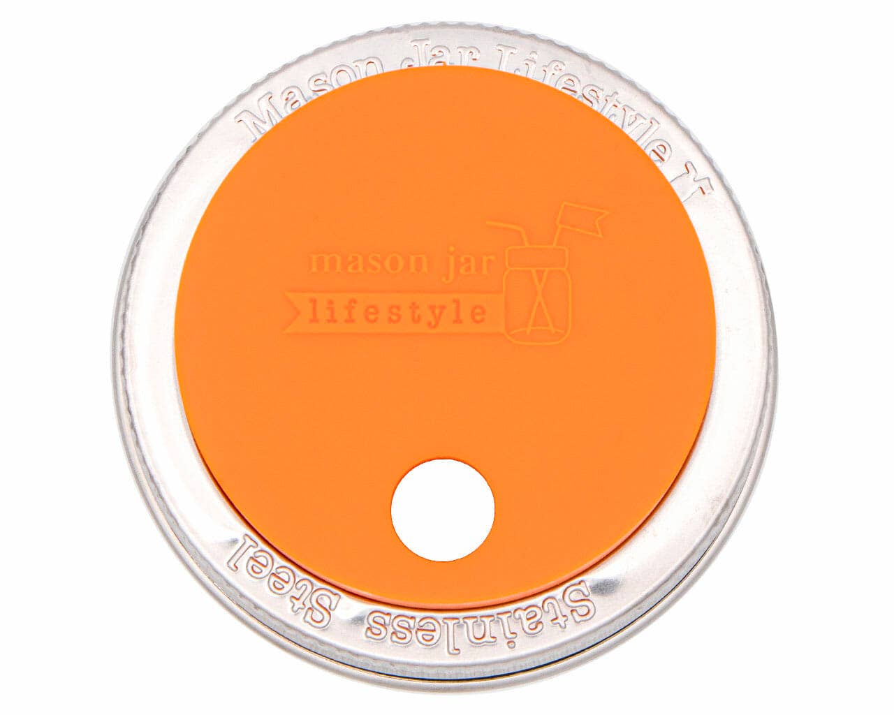 Silicone Straw Hole Tumbler w/ Stainless Steel Band for Jars