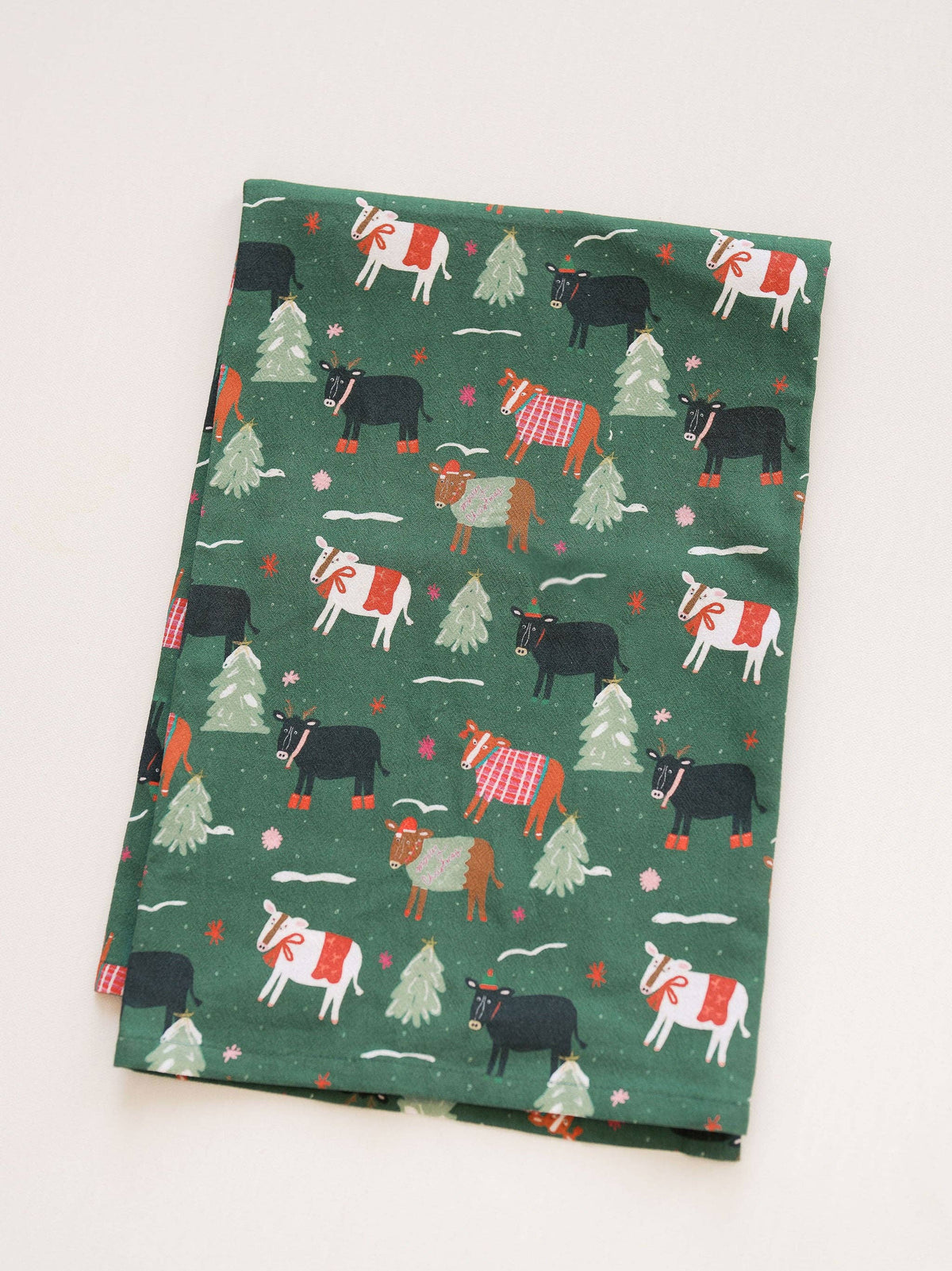 Christmas Cows | Full Pattern Flour Sack Towel