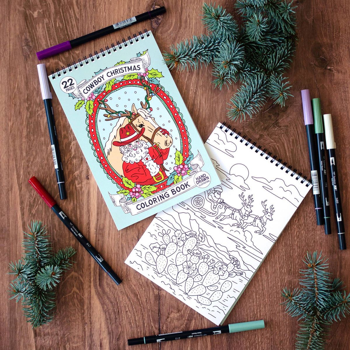 Antiquaria Cowboy Christmas Premium Coloring Book