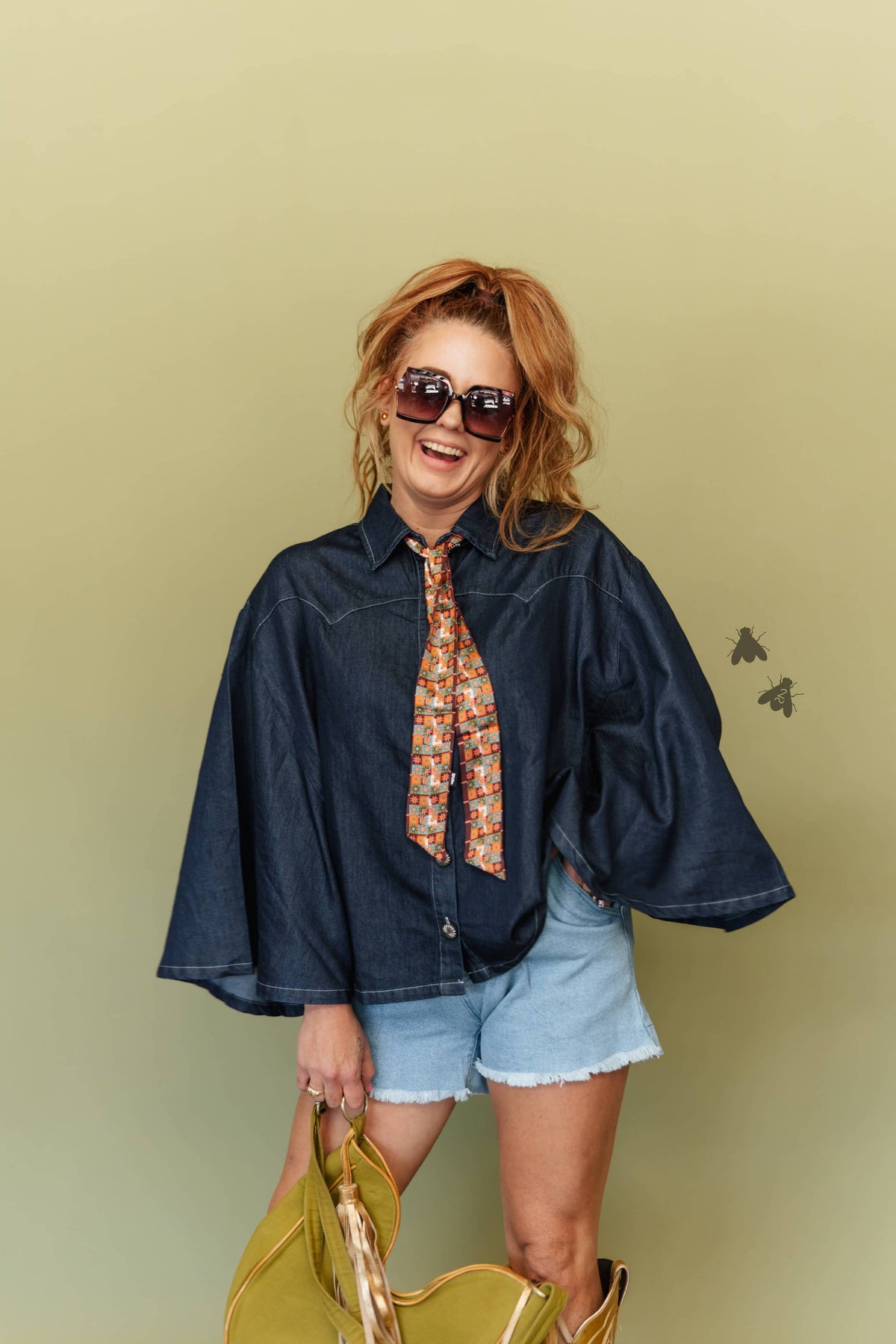 Blu Outlaw Denim Poncho-Style Top