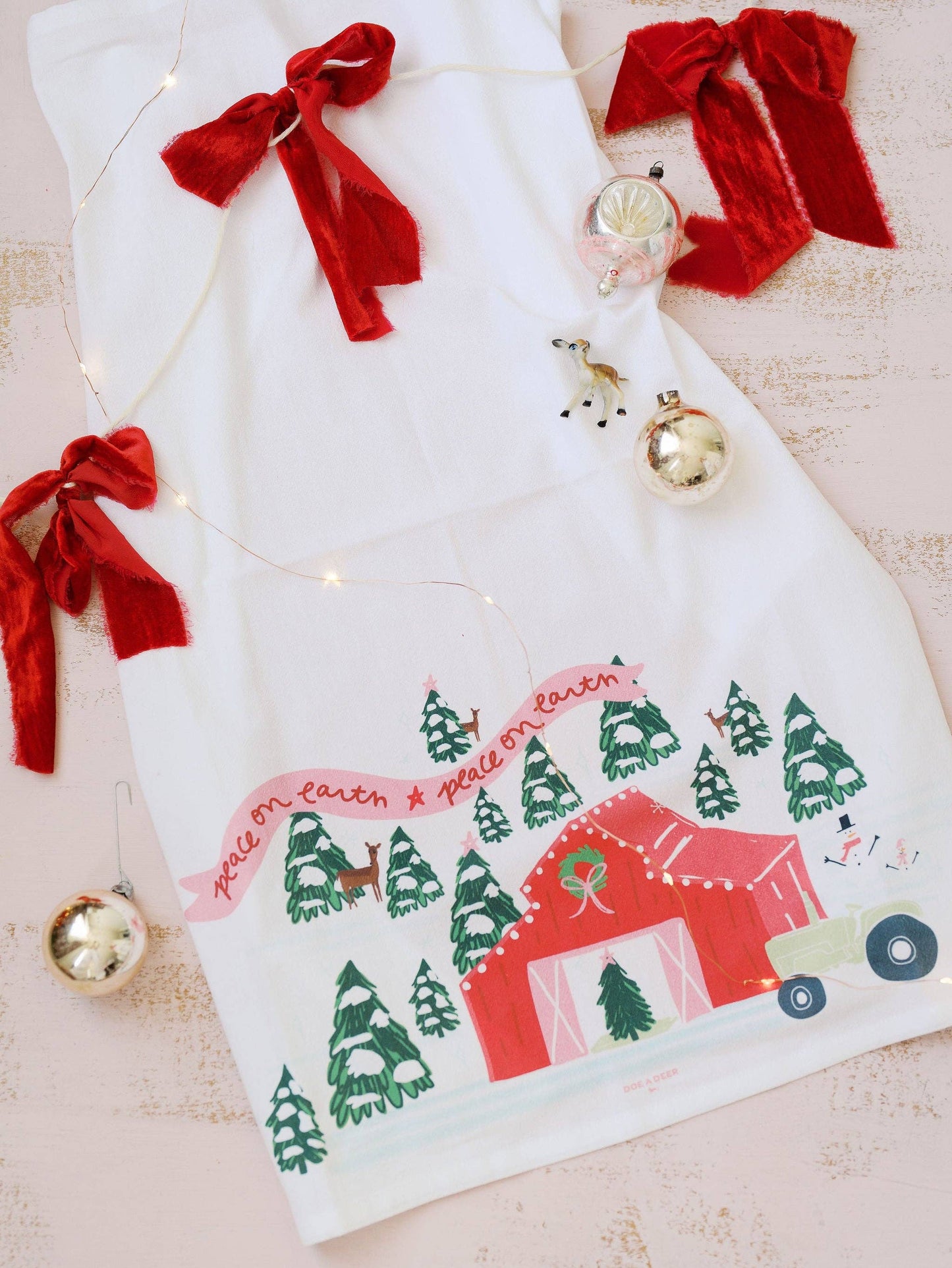 Peace on the Farm Flour Sack Towel | Christmas, Holiday