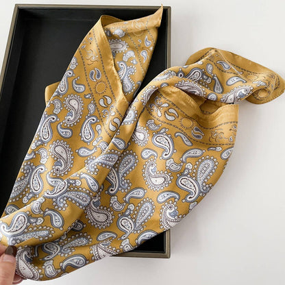 Paisley Satin Square Scarf – 70cm