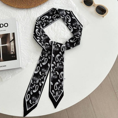 Paisley Long Ribbon Scarf Neck Tie Wrap_CWASC02968