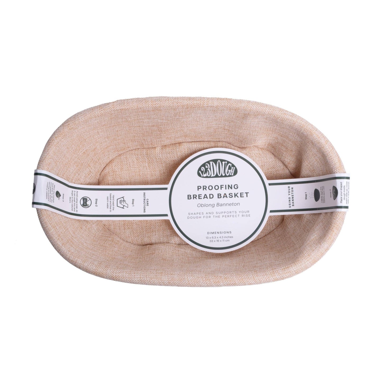 13" Oblong Proofing Bread Basket with Liner