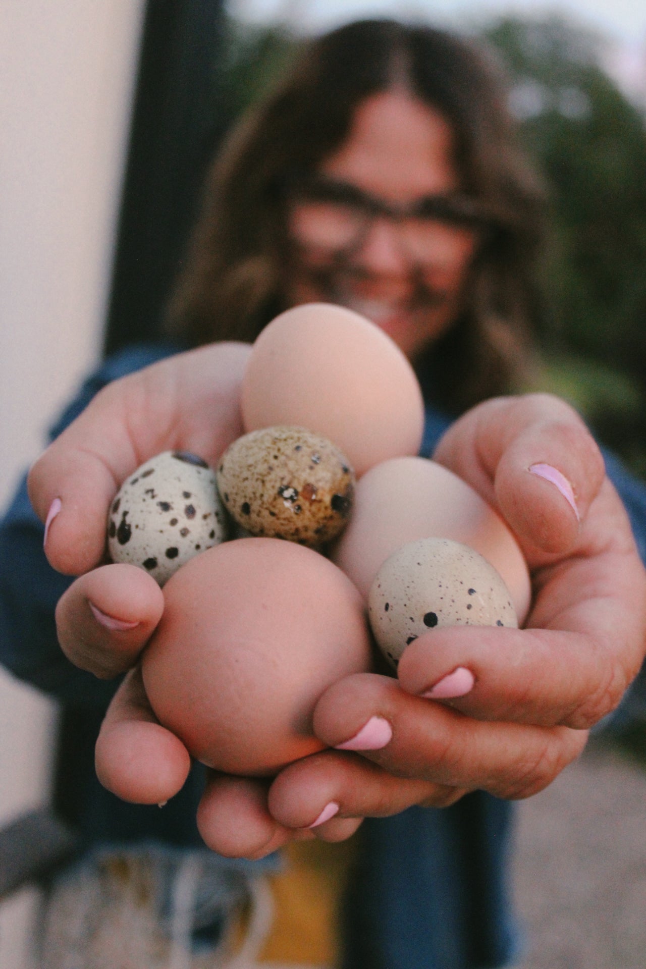 woman holding eggs